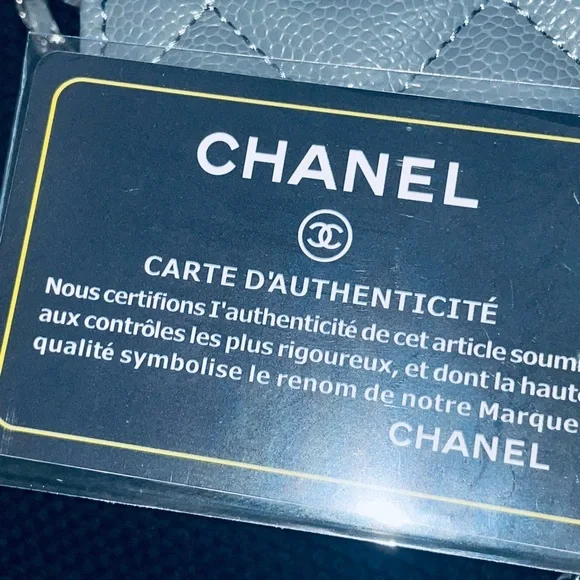 🔥CHANEL Quilted Vegan Leather Chain Crossbody sterling Gray wallet on chain - Picture 13 of 14